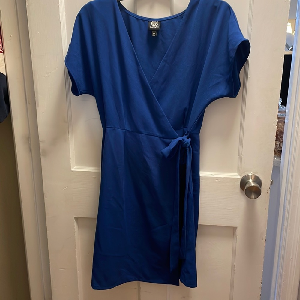 bobeau Royal Blue Wrap Midi Dress